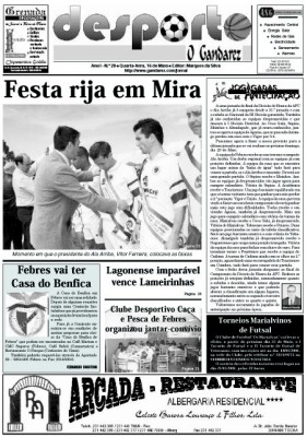 Capa do Jornal - Desporto